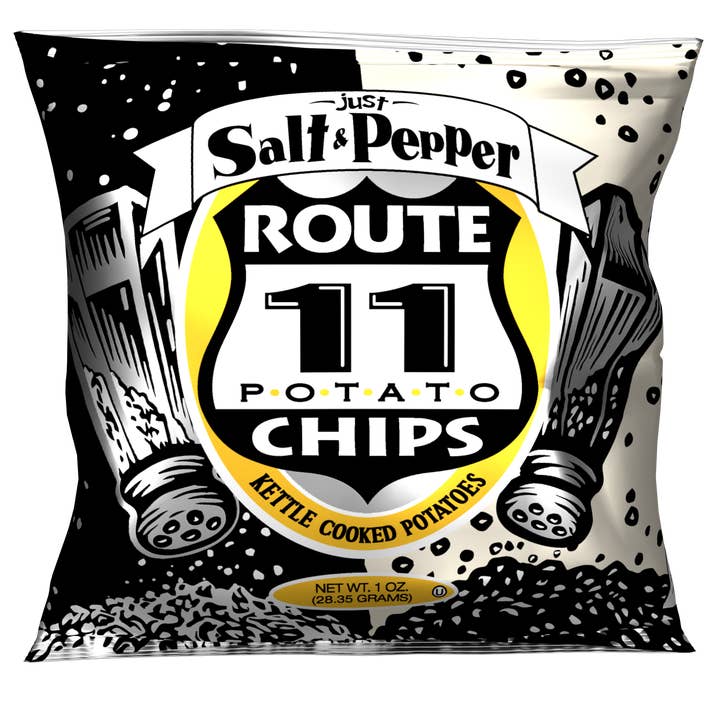 Route 11 Salt & Pepper Potato Chips (1oz) for wholesale by Route 11 Potato Chips