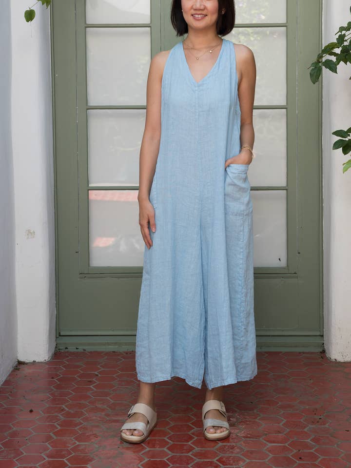 Merci Marie - Wholesale Jumpsuit - Women's - Linen Racer Back Jumper #1971215