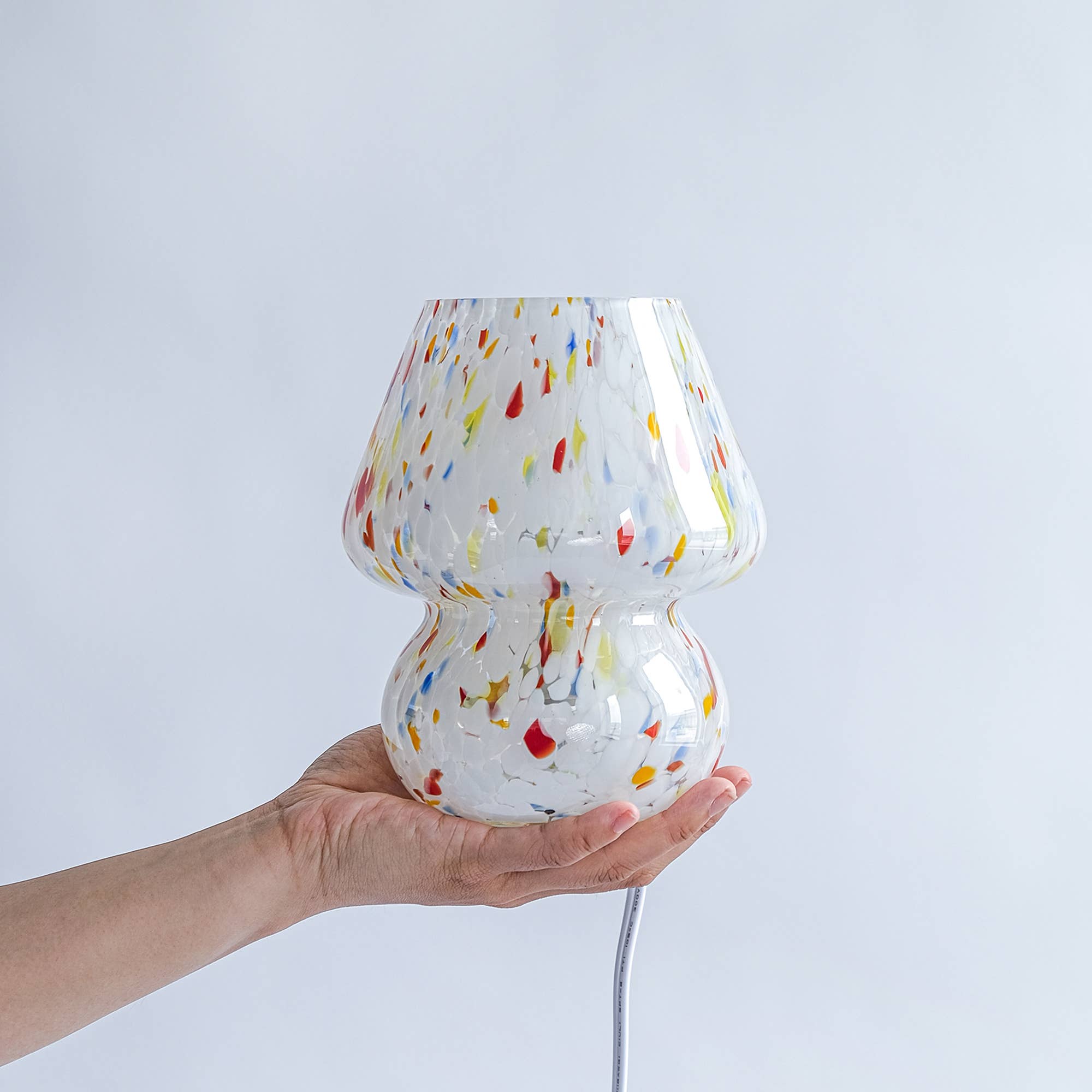 Humber - Wholesale Accent/Desk Lamp - Glass Mini Mushroom Lamp, Color Confetti3