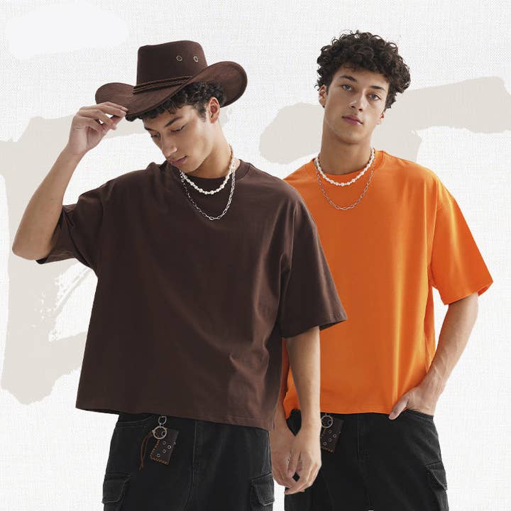 Boxy Fit Cotton Short Sleeve T-Shirt for Men for wholesale by SALINA TRADING INC