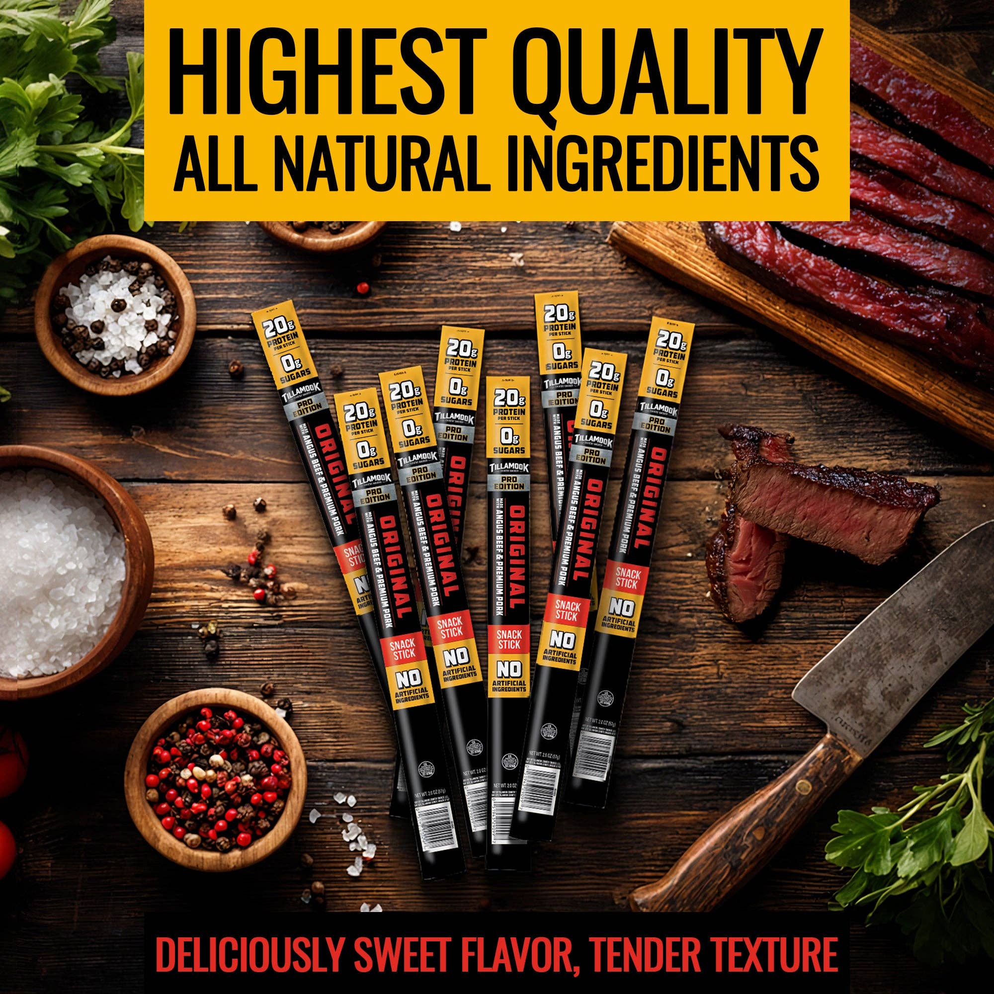 Tillamook Country Smoker - Wholesale Jerky - Zero Sugar Meat Sticks | PRO Edition Original3