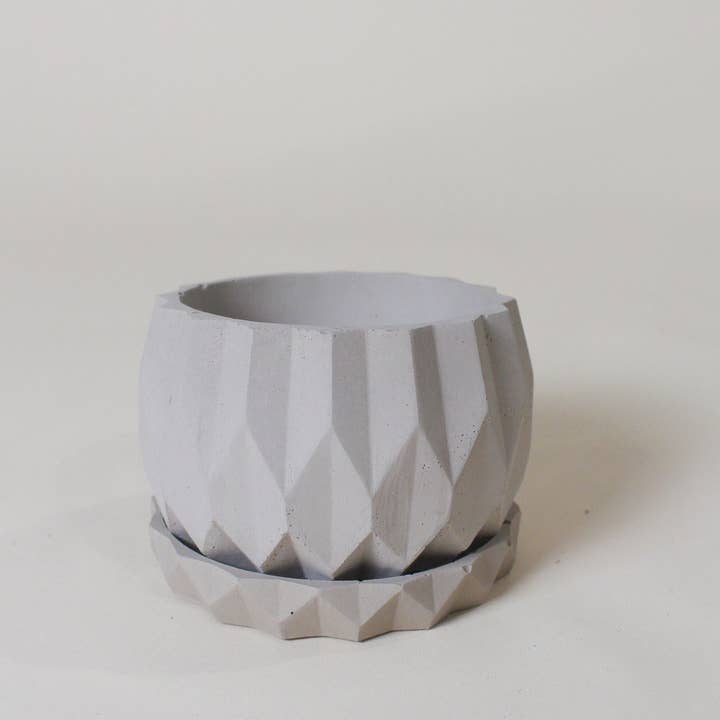 Mindful Cements - Wholesale Plant Pot - Geometric Fluted Flower Pot | Mindful Cements1