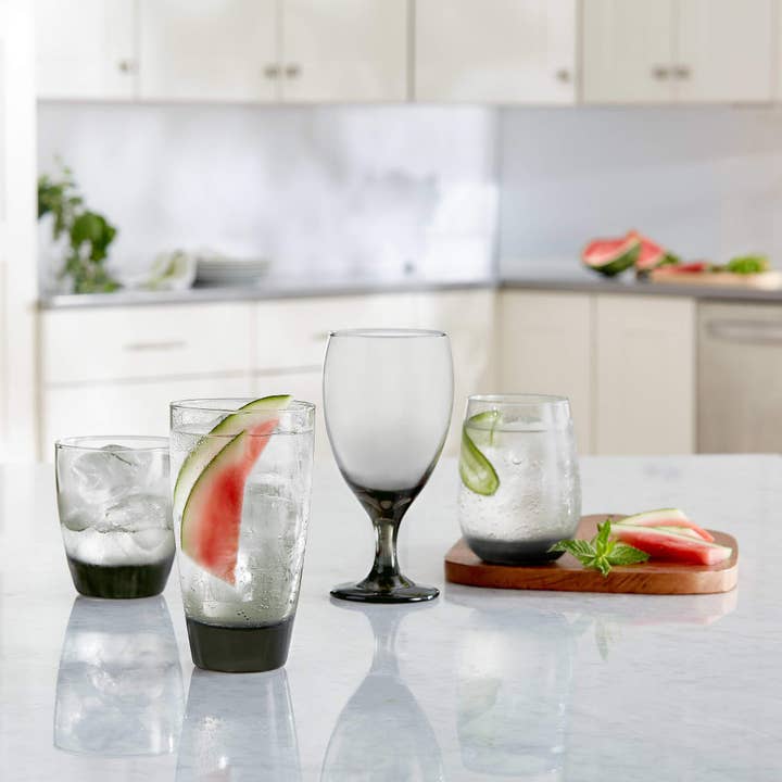 Libbey - Wholesale Cocktail/Liquor Glass - Libbey Classic Smoke Goblet Beverage Glasses, Set of 6