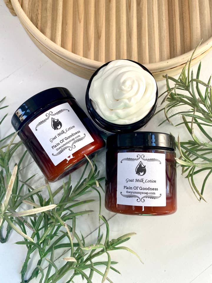 Unscented Goat Milk Lotion ~Scent Free Lotion ~Moisturizing Lotion ~Plain Ol’ Goodness 4 oz for wholesale by The Yummy Soap