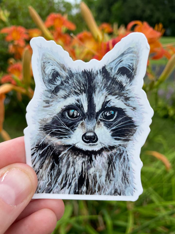 Raccoon Sticker for wholesale by Willough Designs