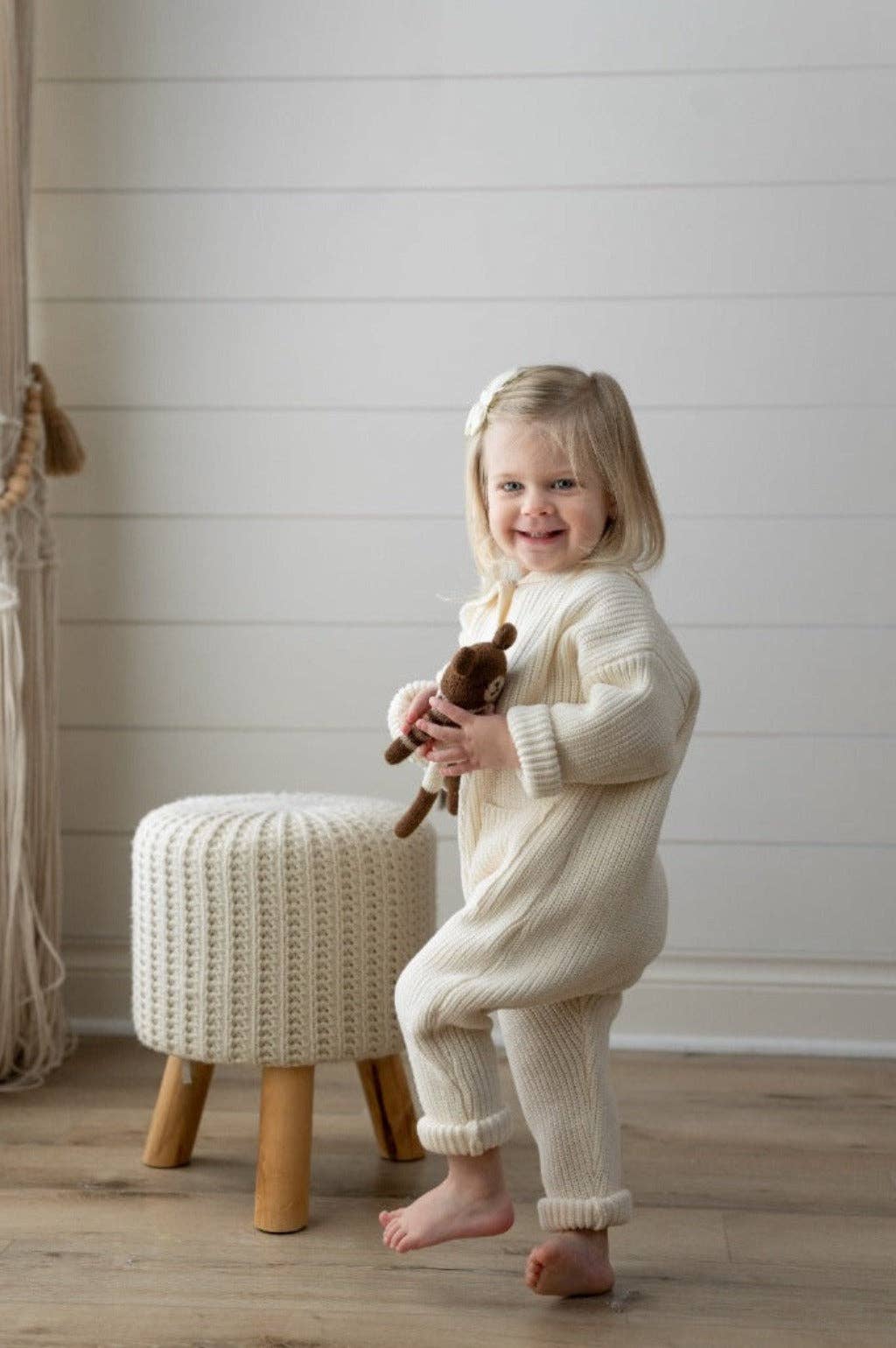 Yooushi - Wholesale Jumpsuit - Baby - Cloud Cream Hooded Knit Playsuit9