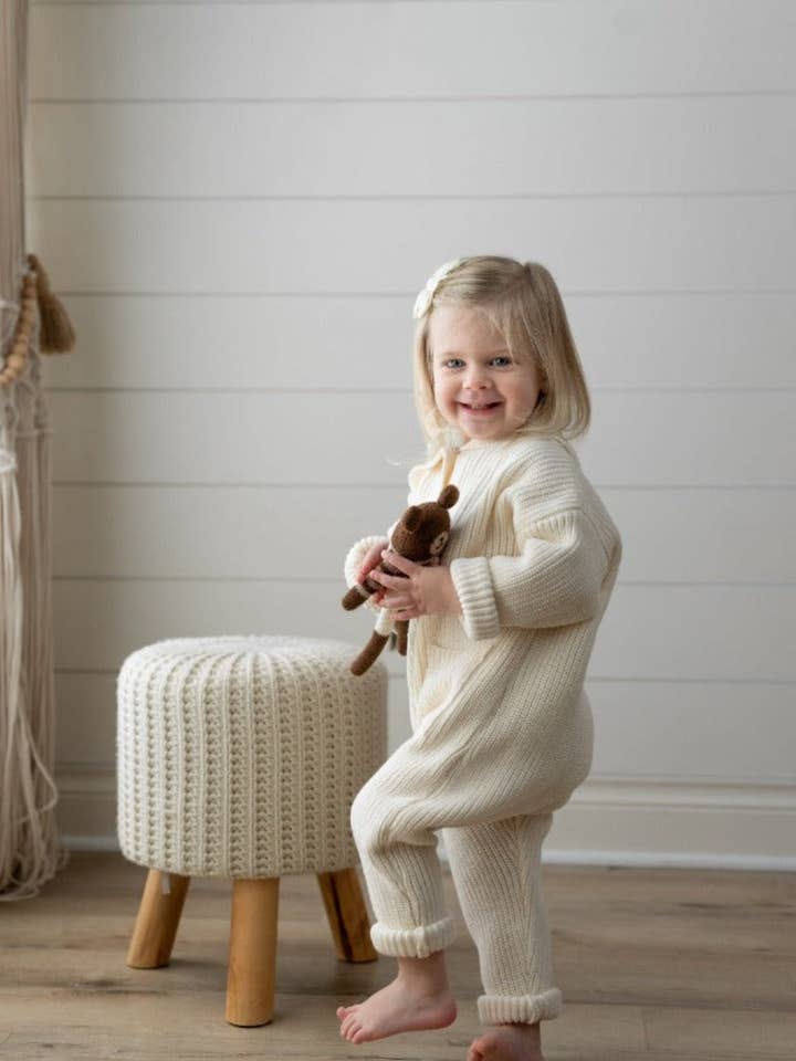 Yooushi - Wholesale Jumpsuit - Baby - Cloud Cream Hooded Knit Playsuit9