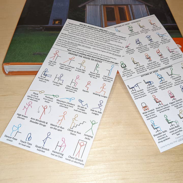 BeeGreen & CraftsPlannersPlus - Wholesale Bookmark - NEW~ Micro Workouts Bookmark - Keep Moving, 1minute workouts6