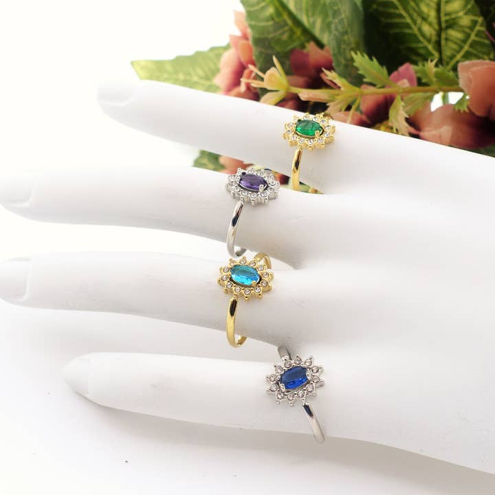 Daemon srls - Wholesale Multi-Stone Ring - KATE ~ Anello in ACCIAIO INOSSIDABILE con Cubic ZIRCONIA7