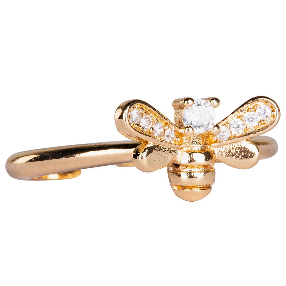 Benjamin International - Wholesale Multi-Stone Ring - Bee Ring Adjustable Gold Ring1