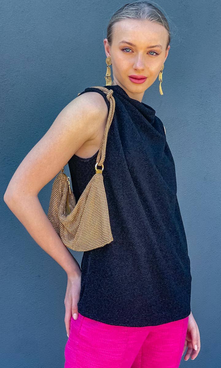 HOSS - Venta al por mayor Jersey corto de punto - Mujer - Top con capucha Hoss Glam en negro1