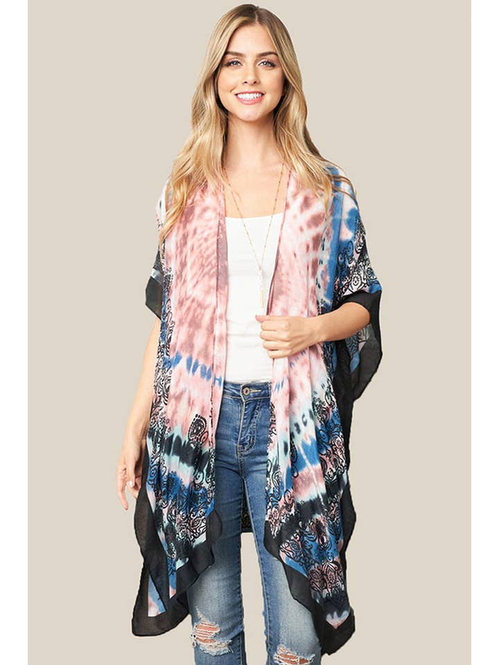 Hana - Vendita all'ingrosso Kimono - Donna - Kimono estivo con stampa boho tie dye1