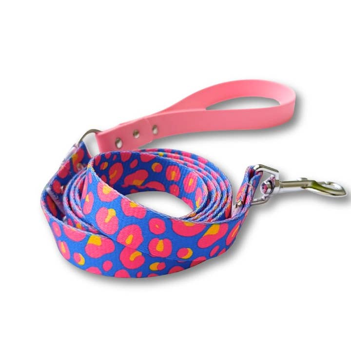 Guinzaglio per cane bicolore leopardato blu e rosa per la vendita all'ingrosso da parte di Stylidog