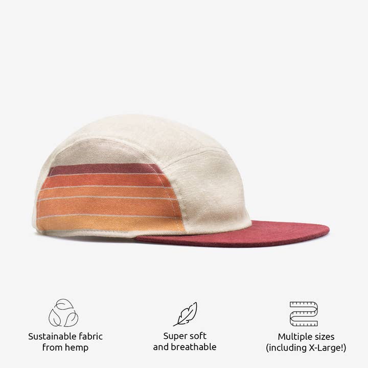 Retro Stripes Burgundy for wholesale by Storied Hats