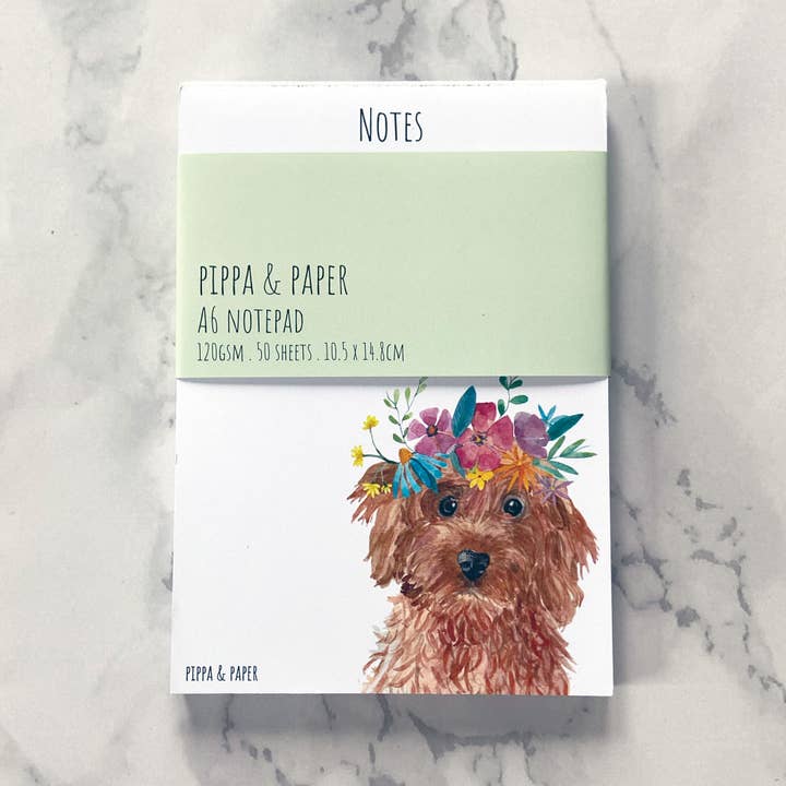 Dog Notepad, Cavapoo Notepad for wholesale by Pippa & Paper