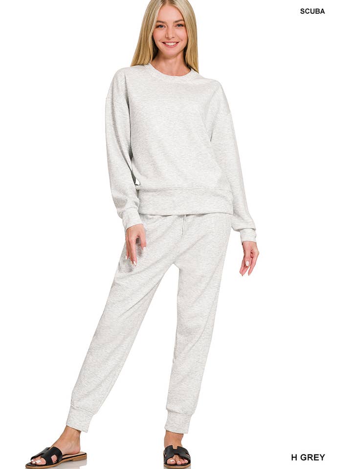 42POPS - Wholesale Lounge Set - Women's - ',._ Scuba Crewneck Pullover & Joggers 2 PC Set SI-269104