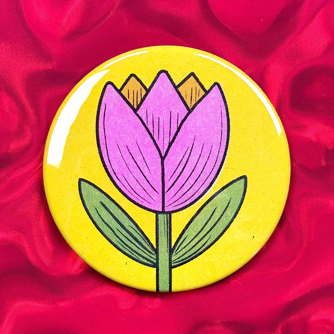 Smarty Pants Paper - Wholesale Compact Mirror - Tulip Risograph Pocket Mirror1