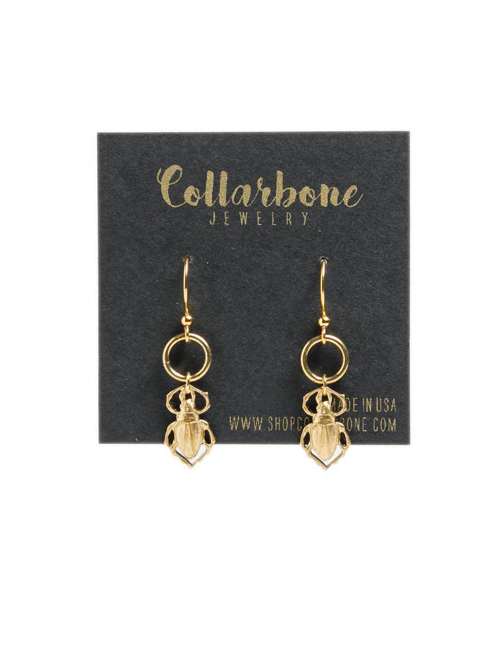 Brincos Pequenos Carocha + Ouro por atacado de Collarbone Jewelry