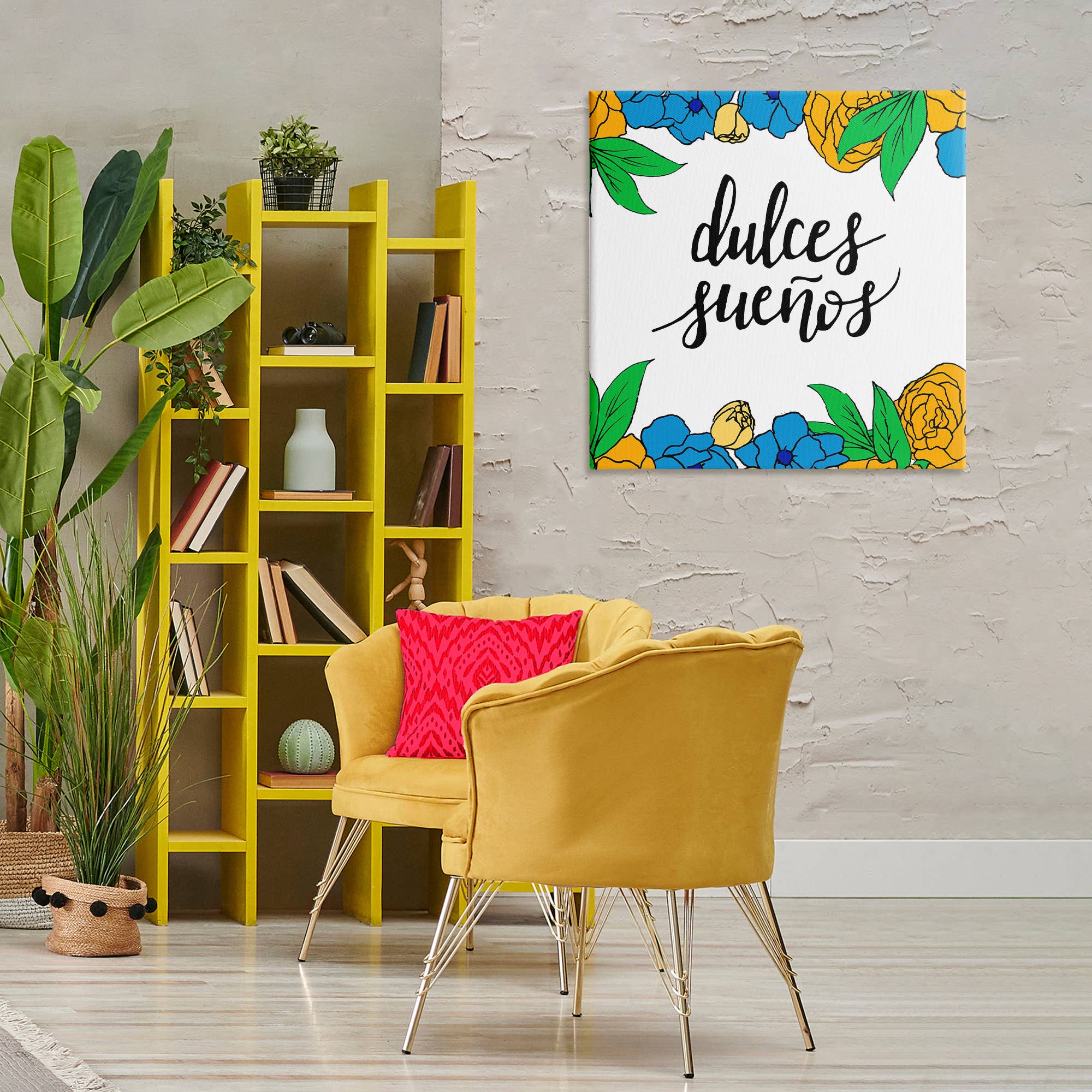 Stupell Industries - Vendita all'ingrosso Decorazione da parete - Bambini e neonati - Decorazione da parete su tela Dulces Sueños Flores Tropicales11