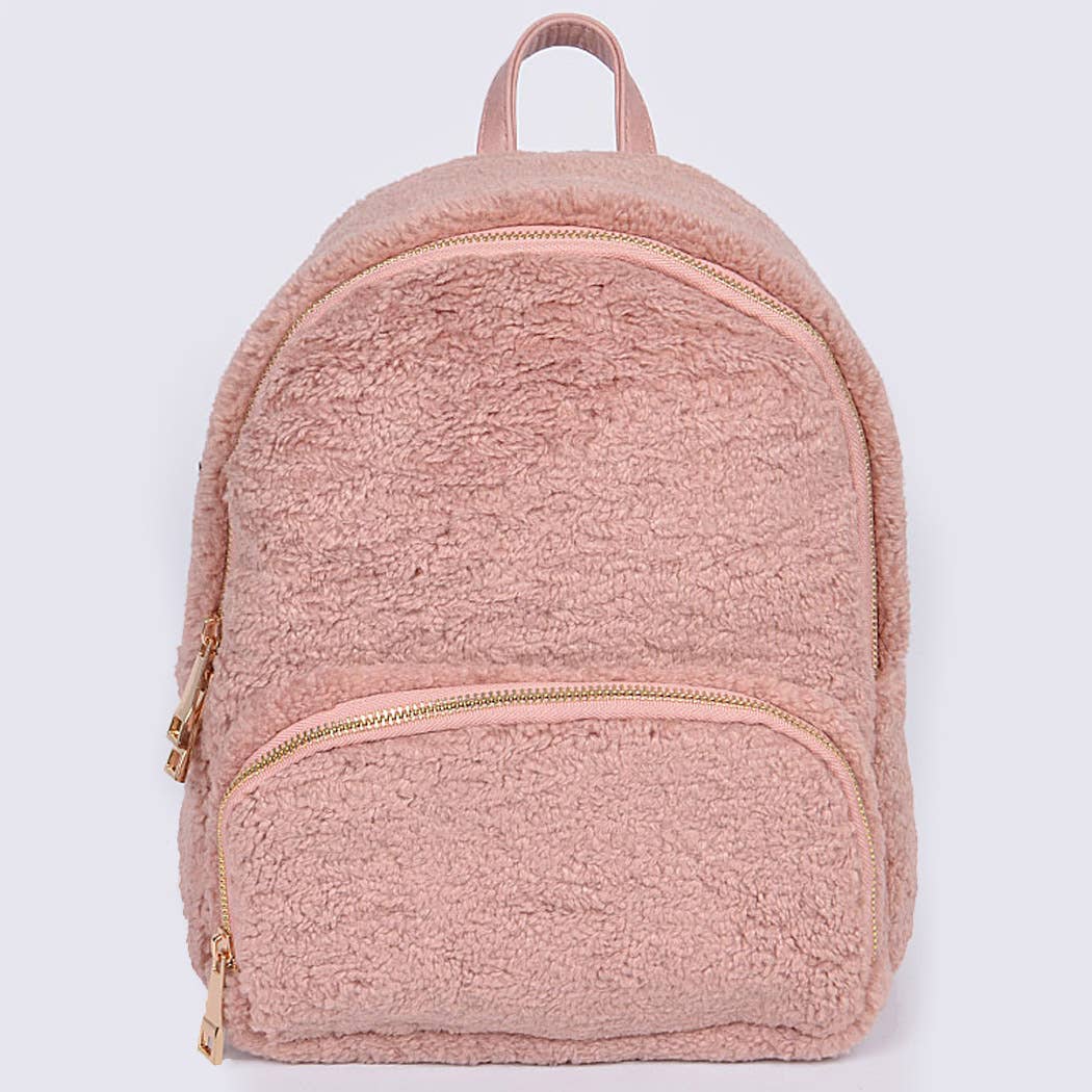 3AM BY H&D ACCESSORIES - Wholesale Backpack - Women's - Faux Wool Sheepskin Backpack6