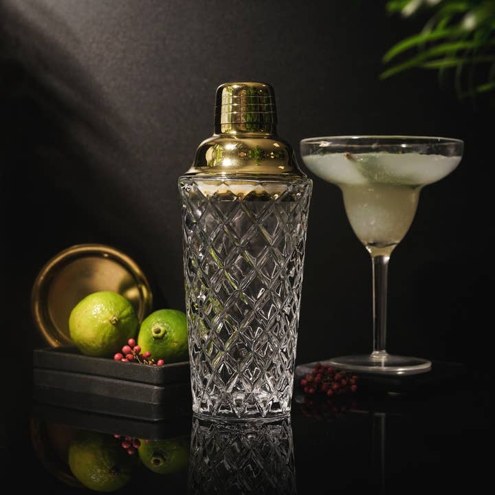 Nikita By Niki - Wholesale Cocktail Shaker - Luxury Glass Cocktail Shaker, Jigger & Stirrer Set - Gold, R