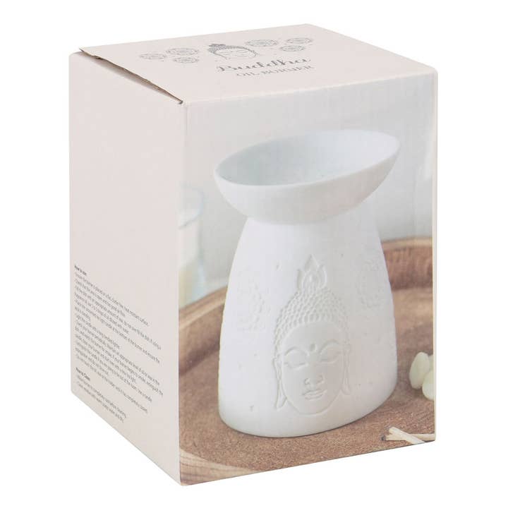 Something Different Wholesale – wholesale Oil warmer – White Ceramic Buddha Face Oil Burner and Wax Warmer5