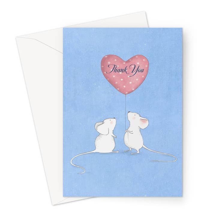 Dankeschön-Grußkarte mit großem Herzen für den Großhandel von Wild And Arty