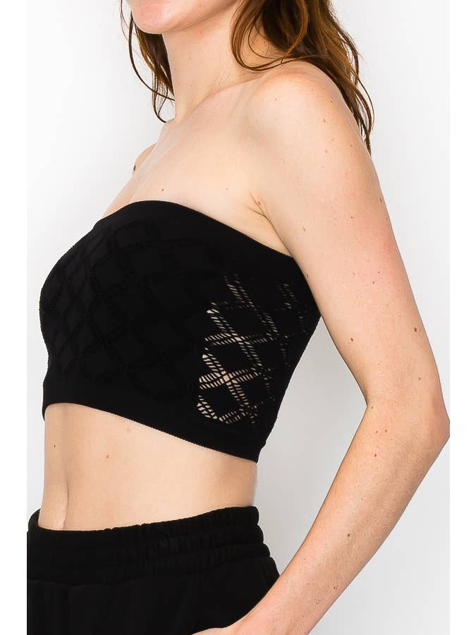 ANWND - Wholesale Bustier - Women's - 52387-BANDEAU TOP WITH DIAMOND HOLE DETAIL14