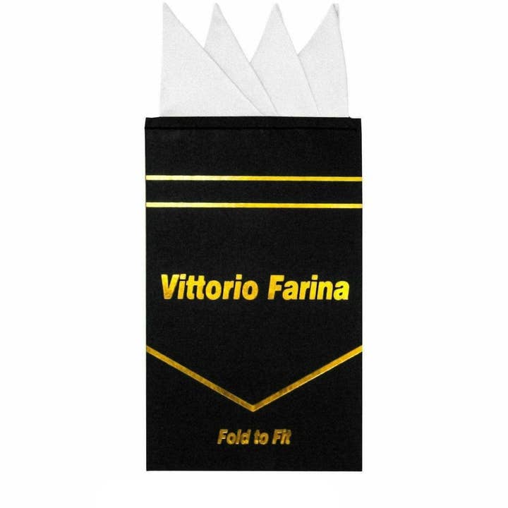Vittorio Farina Pre-Folded Pocket Square (Four-Point) Var 1. by Classy Manschettknappar för wholesale av Dubal Brothers
