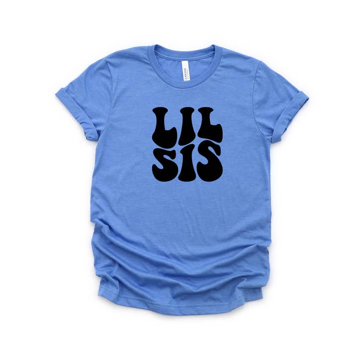 Olive And Ivory Wholesale - Wholesale Screen Printed T-Shirt - Kids - Lil Sis Wavy | Sister | Toddler Short Sleeve Crew Neck4
