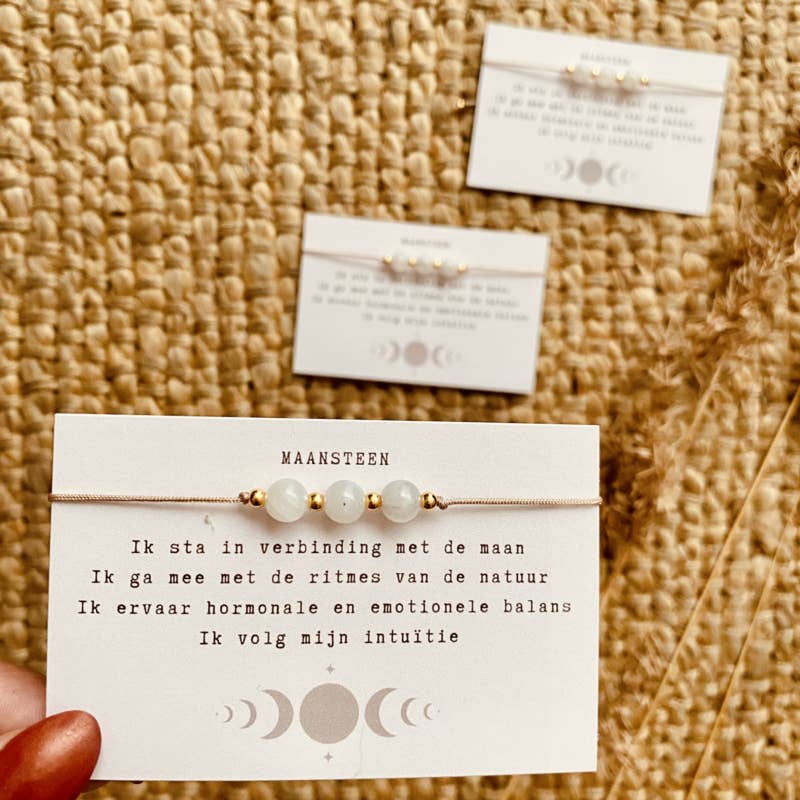 Typisch Shanna - Venta al por mayor Pulsera de cuentas - Pulsera de afirmación con piedra lunar1