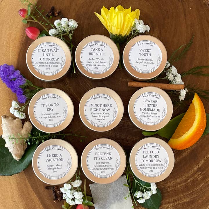 10 Pack Sampler | 2 oz Candles & Wax Melts | 100% Soy Wax for wholesale by Ro's Candles