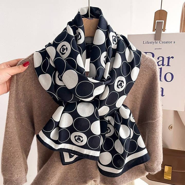 FurDecoration - Wholesale Scarf – Women's - Color Block Scarf For Women - Lightweight Warm Silk Large Shawl | Trendy Neck Warmer5