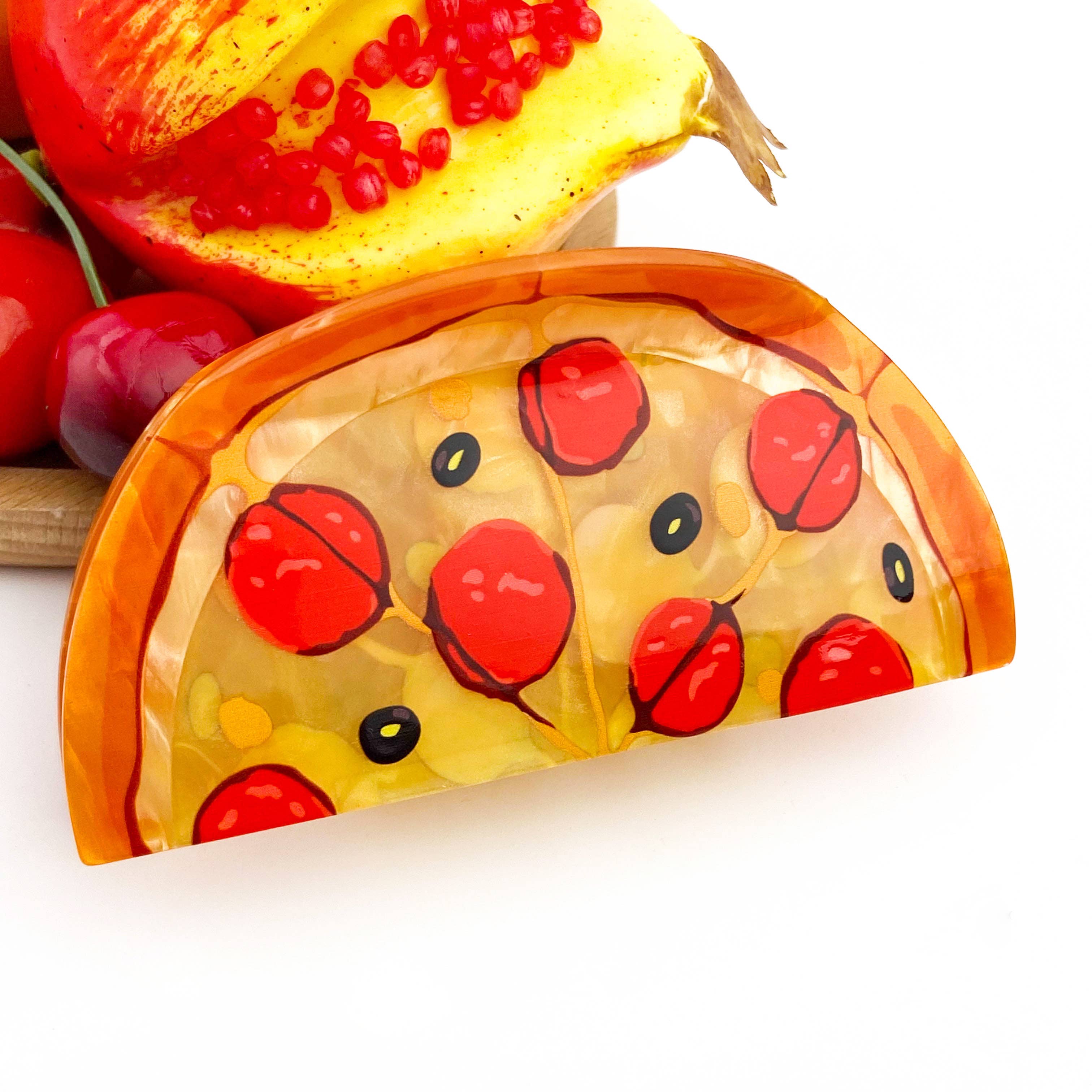 TheDivaSoap - Vendita all'ingrosso Fermaglio per capelli - Donna - Molletta per capelli a forcina a forma di fetta di pizza con prosciutto4