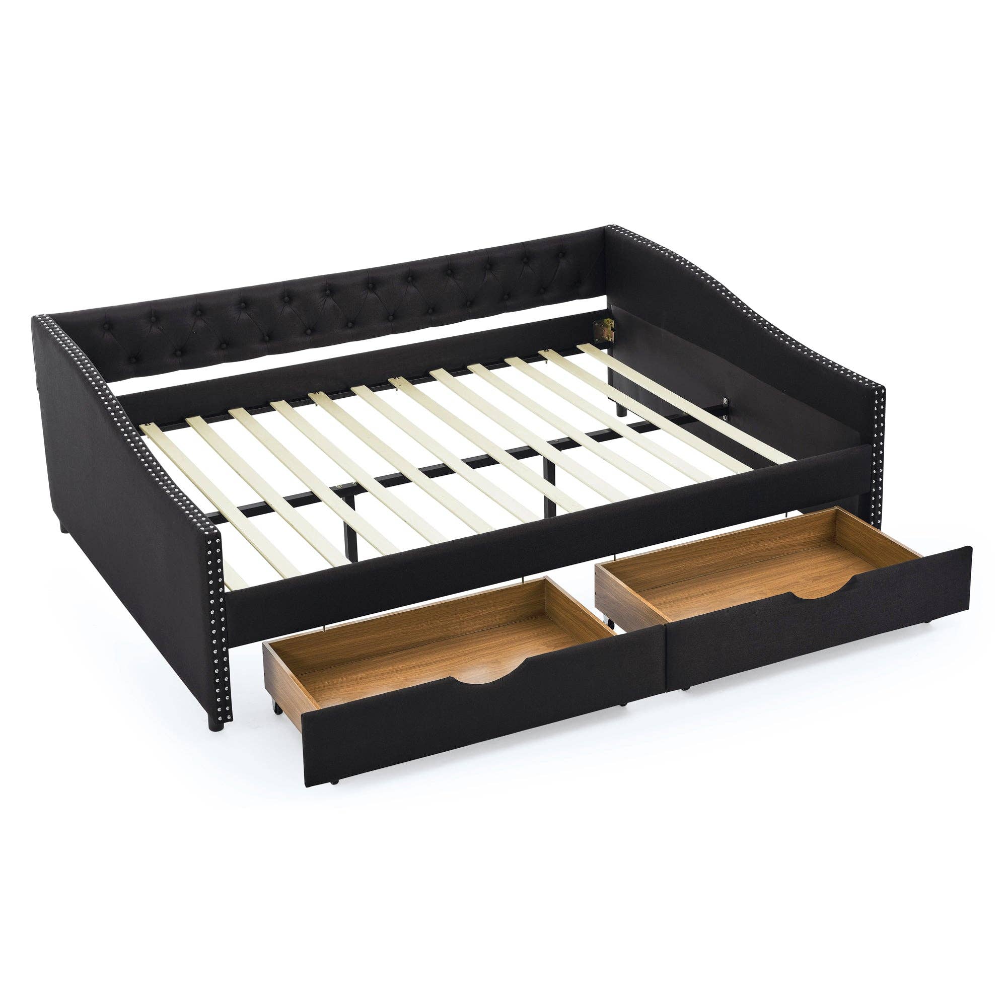 HOMYCASA DESIGN INC - Vente Canapés - Lit de jour capitonné taille Queen avec tiroirs canapé-lit tufté18