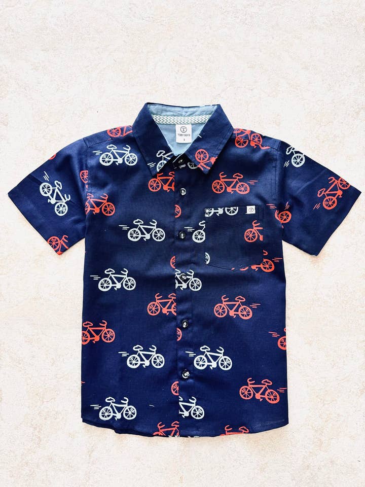 Boys Shirt_ Bicycle Printed Shirt for wholesale by JJ BEBE LAND