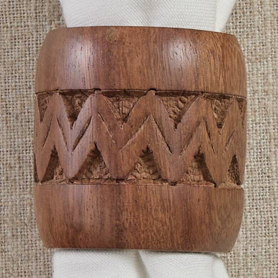 Zig Zag Wood Cuff Napkin Ring for wholesale by Split P