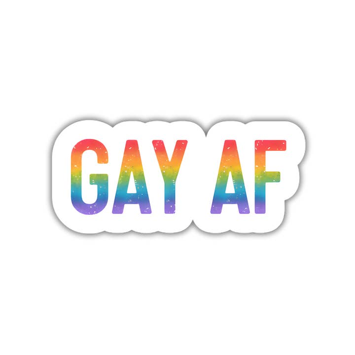 gay AF laminated vinyl sticker for wholesale by Ink & Attitude Stationery Company