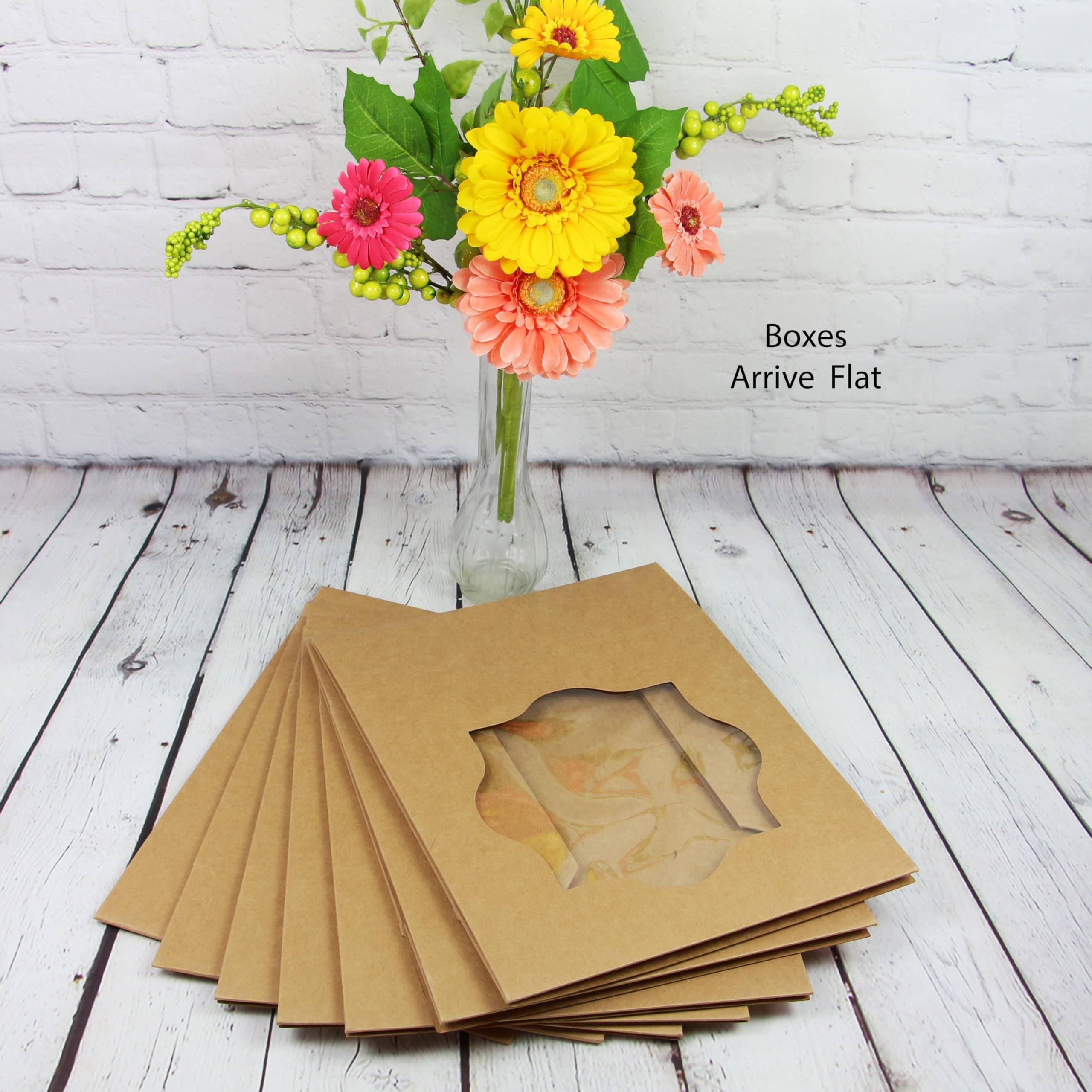 Global Sugar Art – wholesale Gift box – Kraft Pastry Boxes with Windows, Natural Brown, Auto Popup, Sturdy5