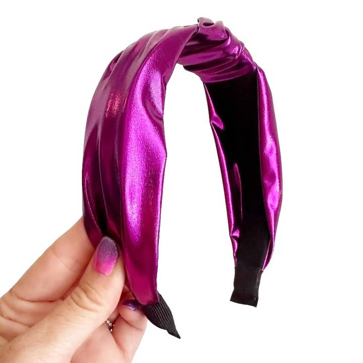 Sandy + Rizzo – wholesale Fashion headband – women's – Purple Metallic Headband0