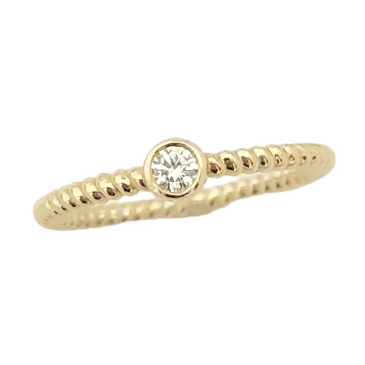 Diamant Bezel Ring Caviar Band 14k gult guld för wholesale av Bareket Fine Jewelry