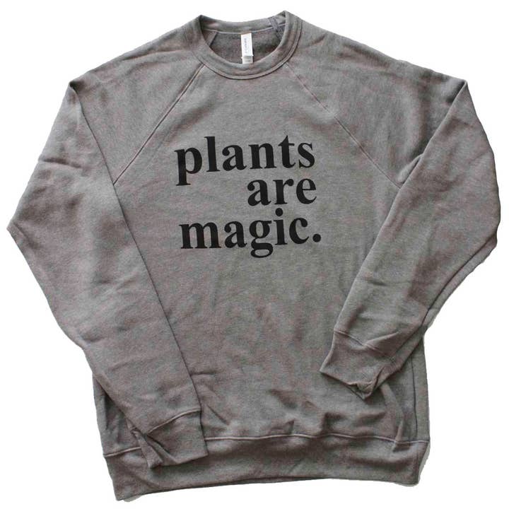 Yonder Studios - Wholesale Graphic Sweatshirt - Unisex - Plants are Magic Sweatshirt on Deep Heather Grey