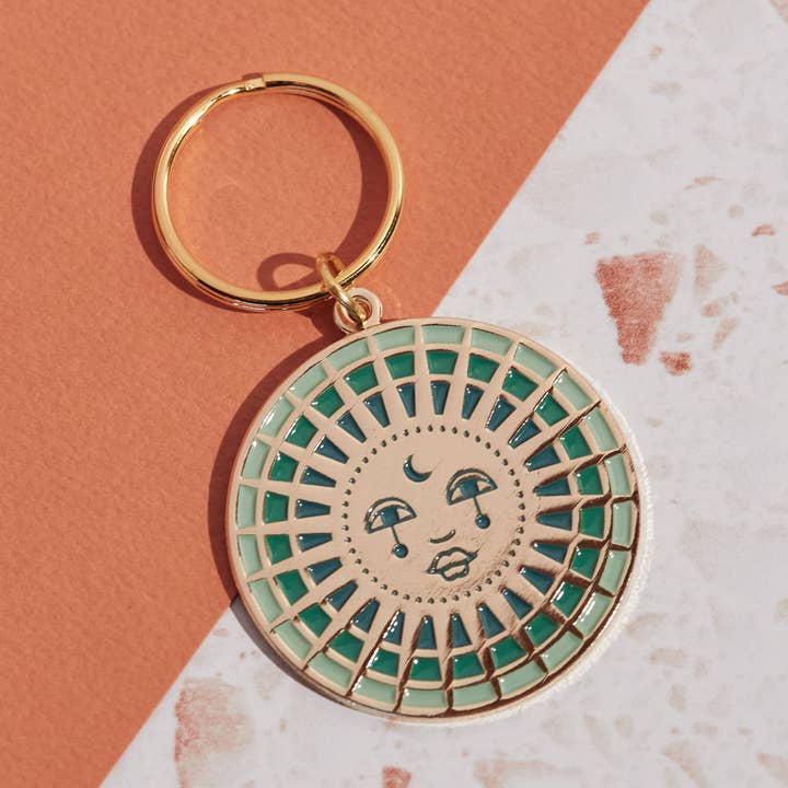 Moon Enamel Keychain for wholesale by cai & jo USA