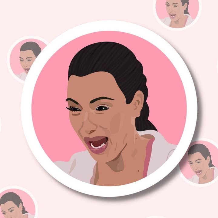 Kim Kardashian Crying Emoji Sticker for wholesale by Girl in Mind Collective