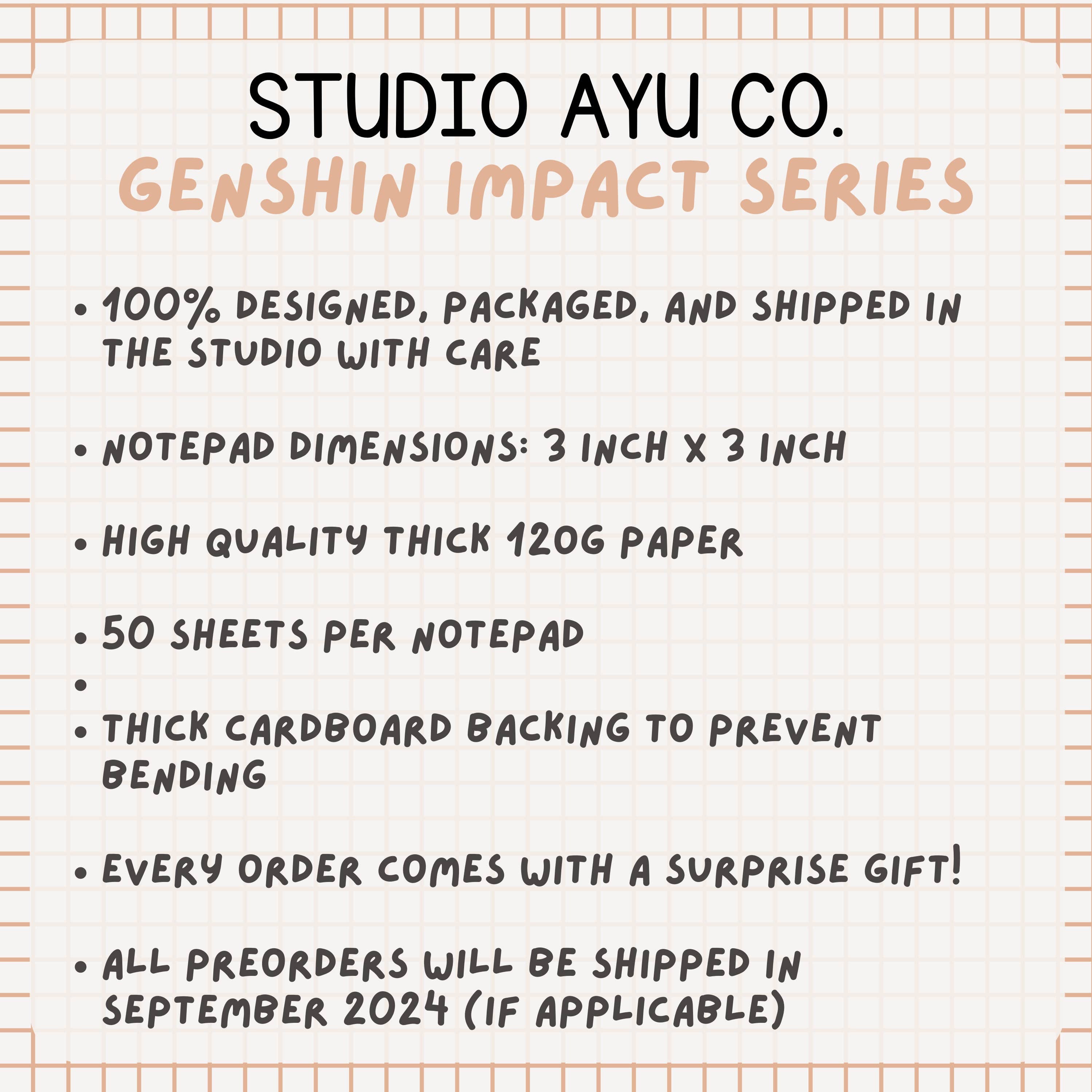 Studio Ayu – wholesale Notepad – Klee Notepad - Genshin Impact Series1