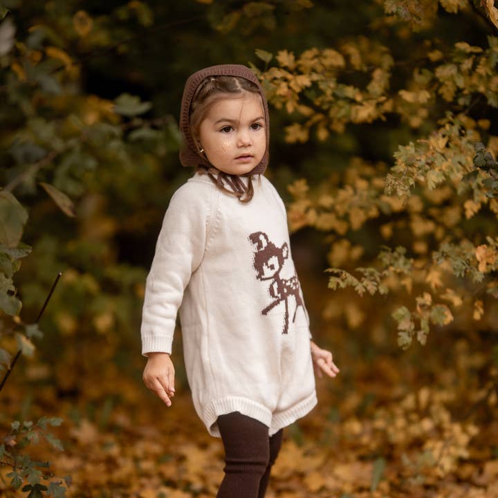 Annie & Charles® knitted suit with deer hat for wholesale by Annie & Charles