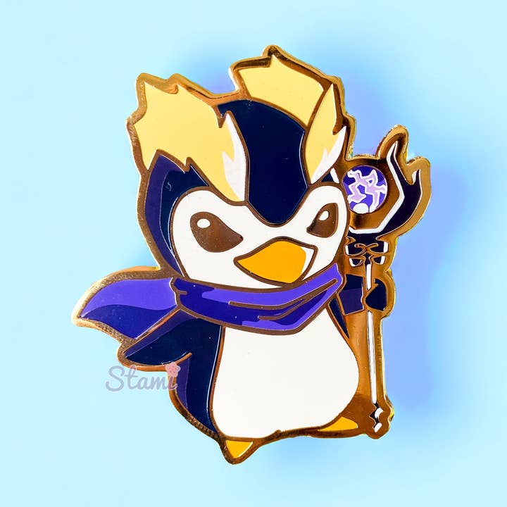 Warlock Penguin Pin for wholesale by Stami Studios