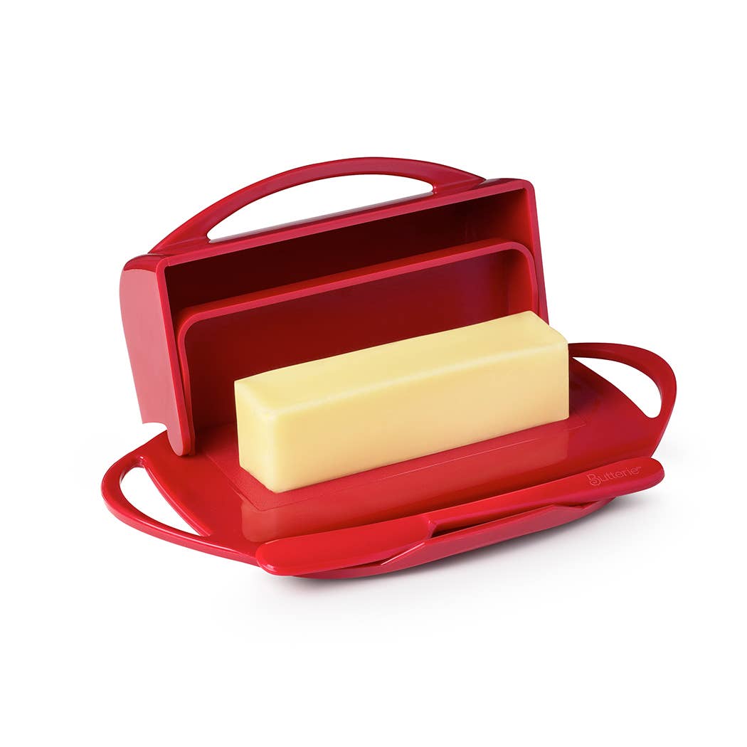 Butterie - Wholesale Butter Dish - Countertop Flip-Top Butter Dish w/ Matching Spreader - Red6