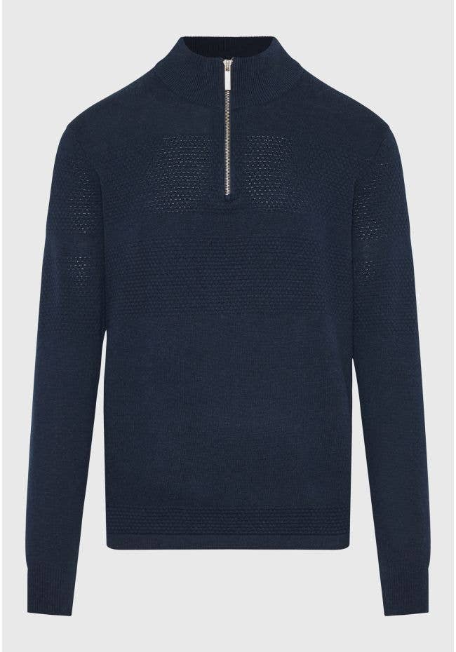 Funky Buddha - Vendita all'ingrosso Maglione tricot - Uomo - Pullover da uomo con mezza zip e motivo a cialda18