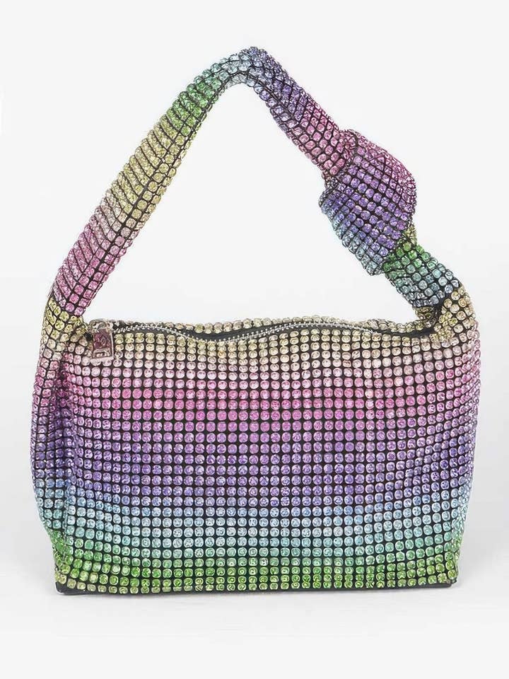 Rhinestone Shoulder Zip Bag for wholesale by CC Wholesale Clothing